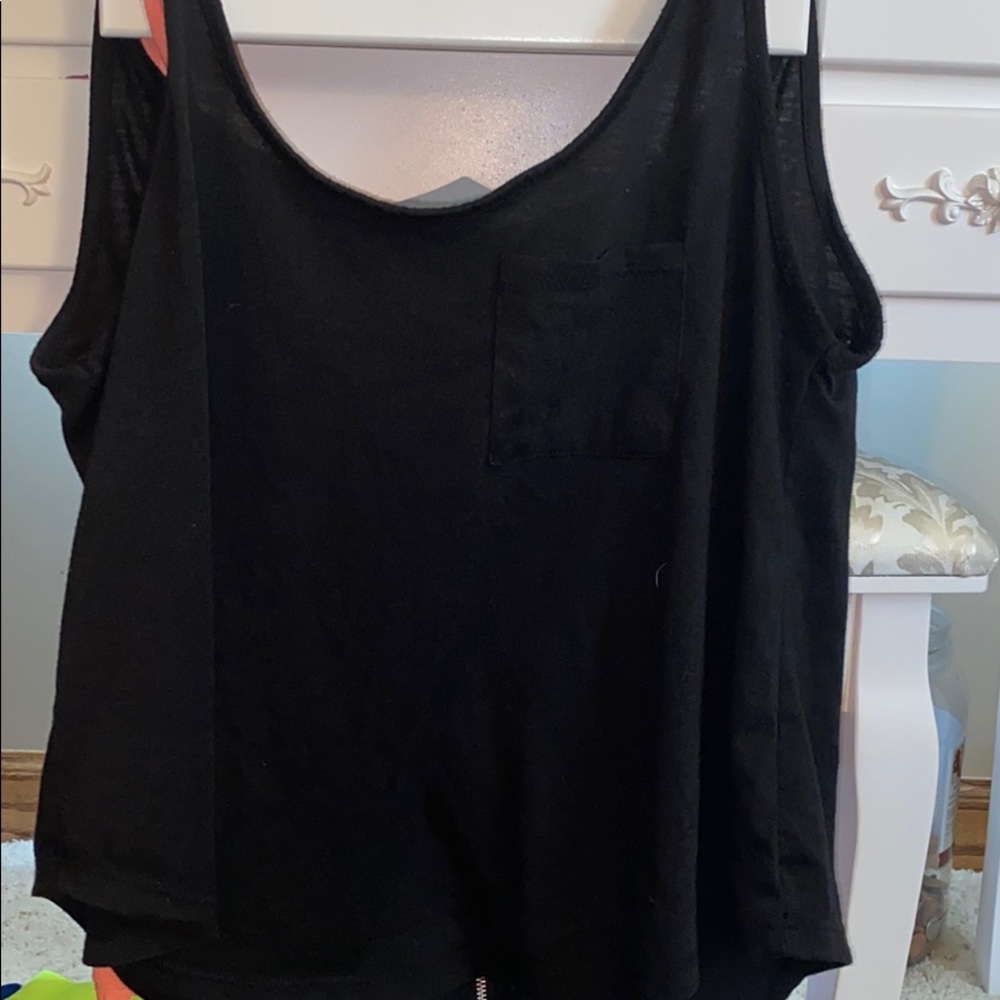Black Tank With Zipper Back
